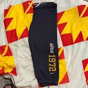 Women’s Dark Blue Capri Joggers with Gold Print